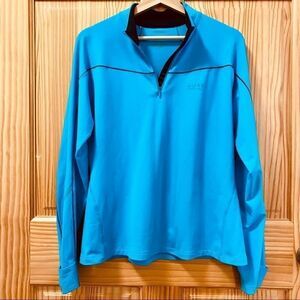 Gore blue teal half zip running wind block jacket
